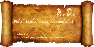 Mátyássy Dioméd névjegykártya